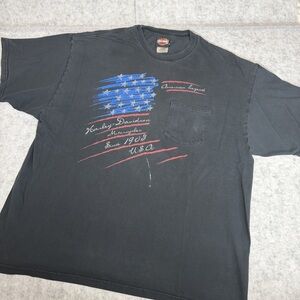 Vintage Harley Davidson Hanes Beefy Made in USA Texan T-Shirt XL 2001 Y2K